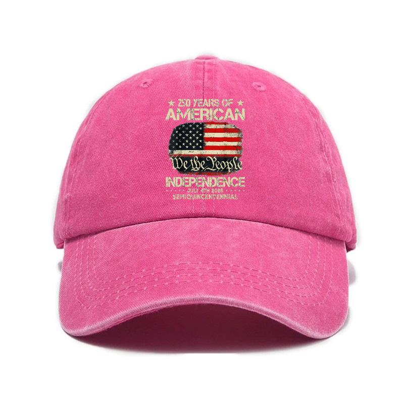 Versatile trend American flag print washed old soft top baseball cap Unisex sunshade baseball cap