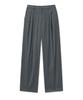 WEST GRAND BOULEVARD Wide Half-Banding Double-Pleat Slacks Grey