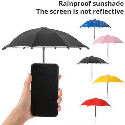 Mini-Regenschirm für Smartphone mit Saugfußhalter zur Verwendung in Fahrzeugen, im Freien und beim Live-Streaming, Blendschutz-Sonnenblendenabdeckung
