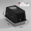 Stainless Steel Closed Cat Litter Box, Fully Closed Flip, Oversized, Heightened and Thickened Anti-splash Top-entry Cat Toilet