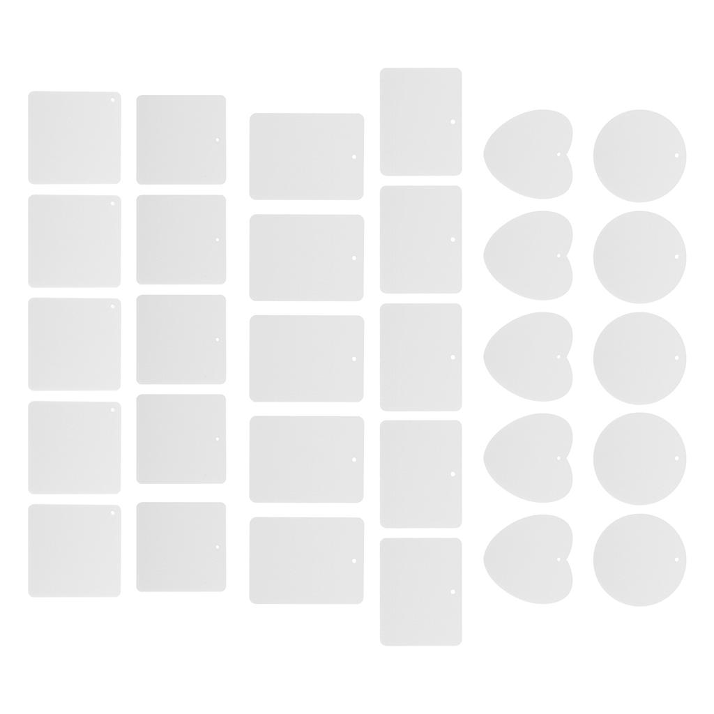 30pcs Felt Sheets DIY Thermal Transfer 6 Shapes Air Freshener Hanging Sheets with String for Car Indoor Decoration