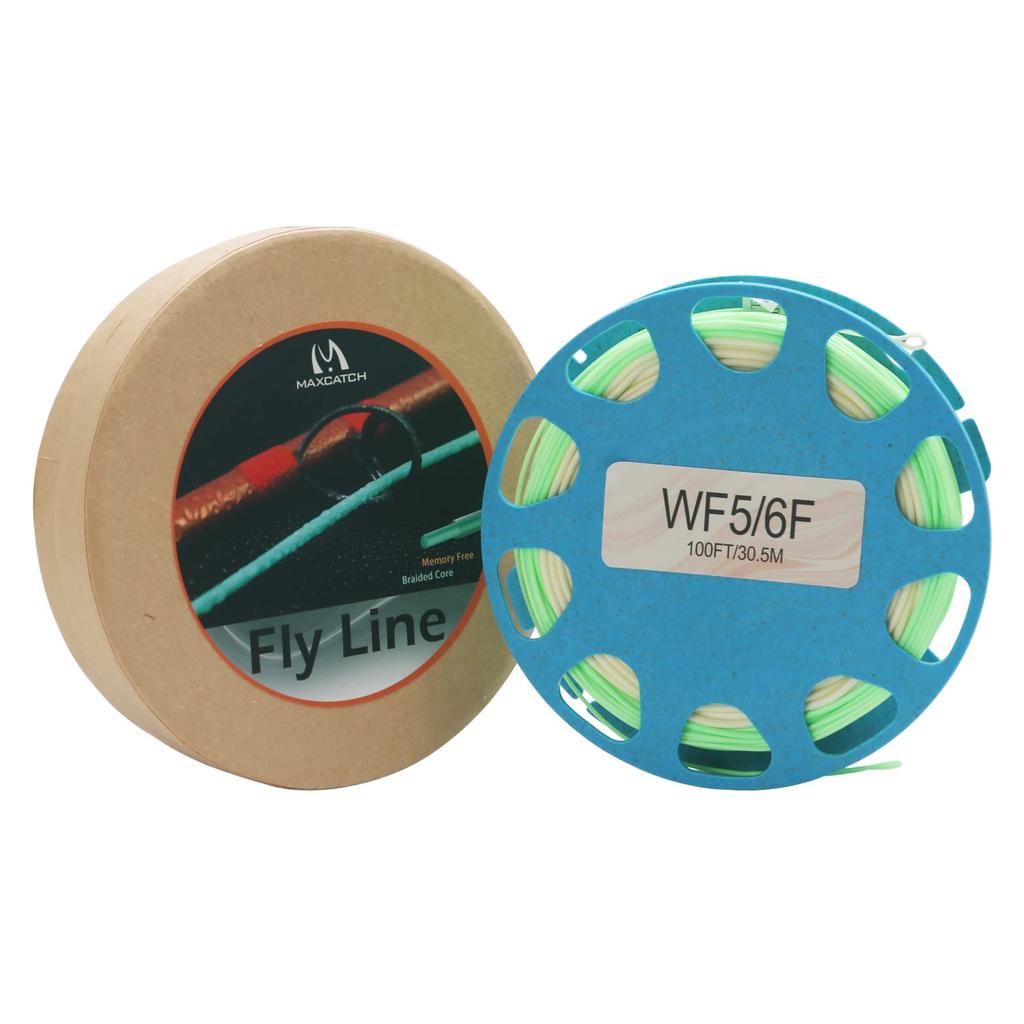 Maxcatch Fly Line Floating Fly Fishing Line for Rods Switch/Spey - Weight-Forward Switch/Spey (Beige/Pale Green, WF5/6F)