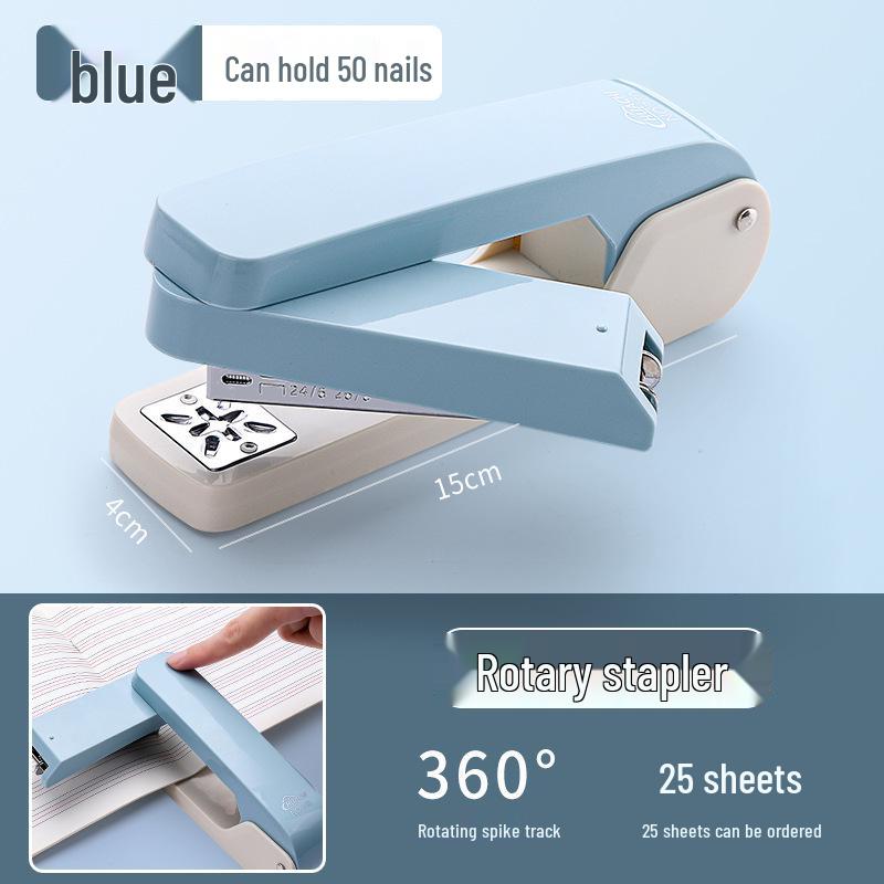 Cream Color Large Multifunctional Labor-Saving Stapler for Students and Office/Home Use