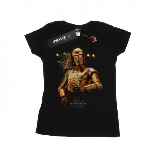 Star Wars Womens/Ladies The Rise Of Skywalker C-3PO And Babu Frik Cotton T-Shirt
