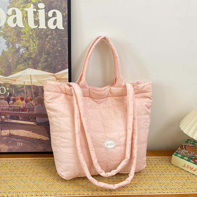 Large Capacity Bag Women's Bag 2025 New Solid Color Simple Casual Niche Shoulder Bag Fashionable Commuter Tote Bag