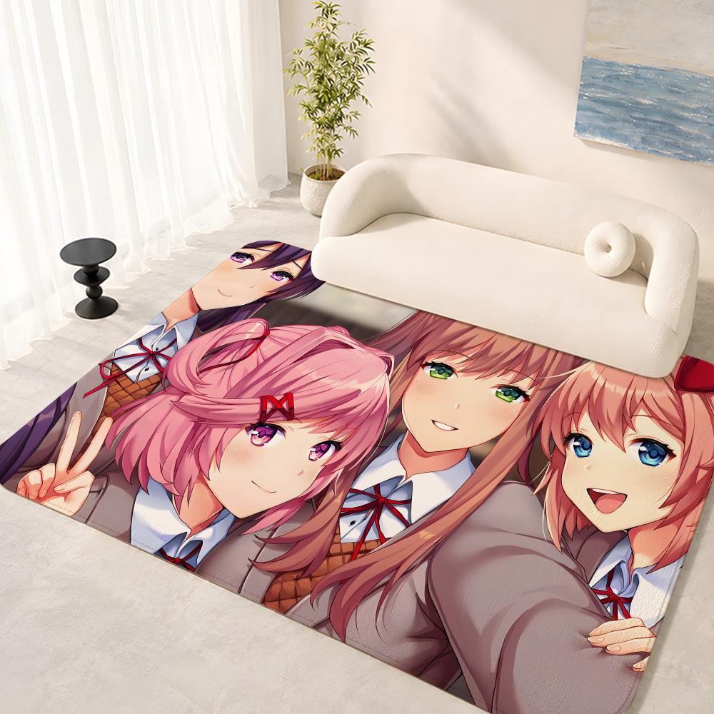 Doki D-Doki Literatuare Club Game Floor Mat Floor Mat Soft Flannel Non-Slip Door Rug for Living Room