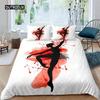 Ballet Dancer Duvet Cover Set Cartoon Dancer Girly Bedding Set Beauty Ballet Quilt Cover Twin Queen King Microfiber Bedclothes Three Piece Set
