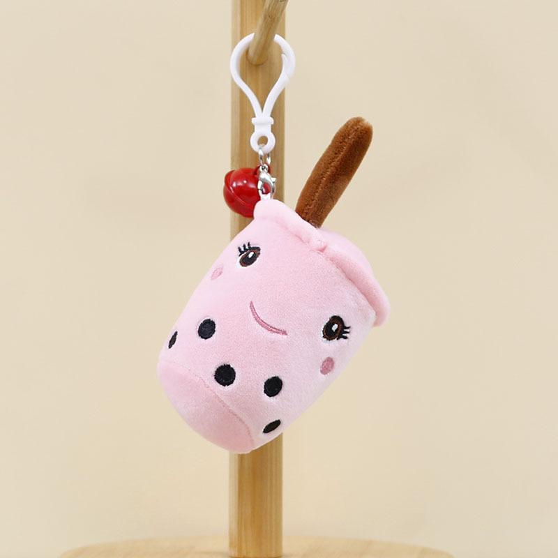Plush Endearing Milk Tea Cup Keychain Doll Ideal For Bags And Holders Key