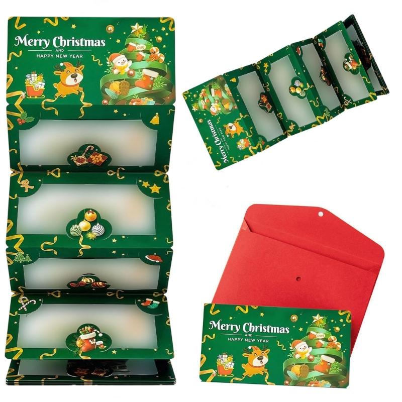 Feiertags-Umschlag mit 6 geheimen Kartentaschen Weihnachts-Geldhalter Unisex Mehrere Fächer Geldhalter