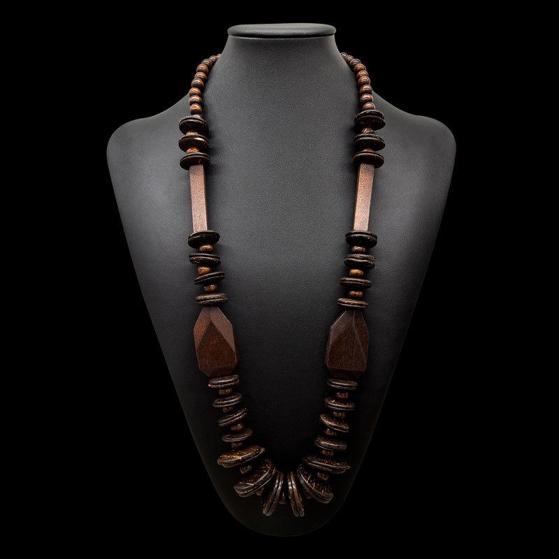 Pendant Vintage Statement Beads Chain Handmade Wood Necklace Choker Long Wooden Jewelry Party Gifts Bohemian Collier