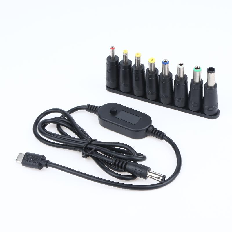 140W Type C to DC Charging Cable Set Wide Voltage Compatible Fast Charging Cord for Laptops Routers Small Office Electronics