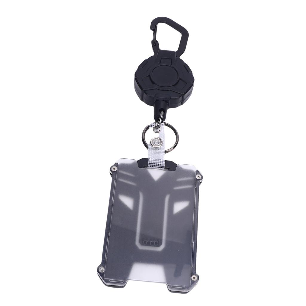 2 Pack Retractable Keychain Carabiner Badge Holder Steel Cord Anti Loss ID Card Holder Badge Reel