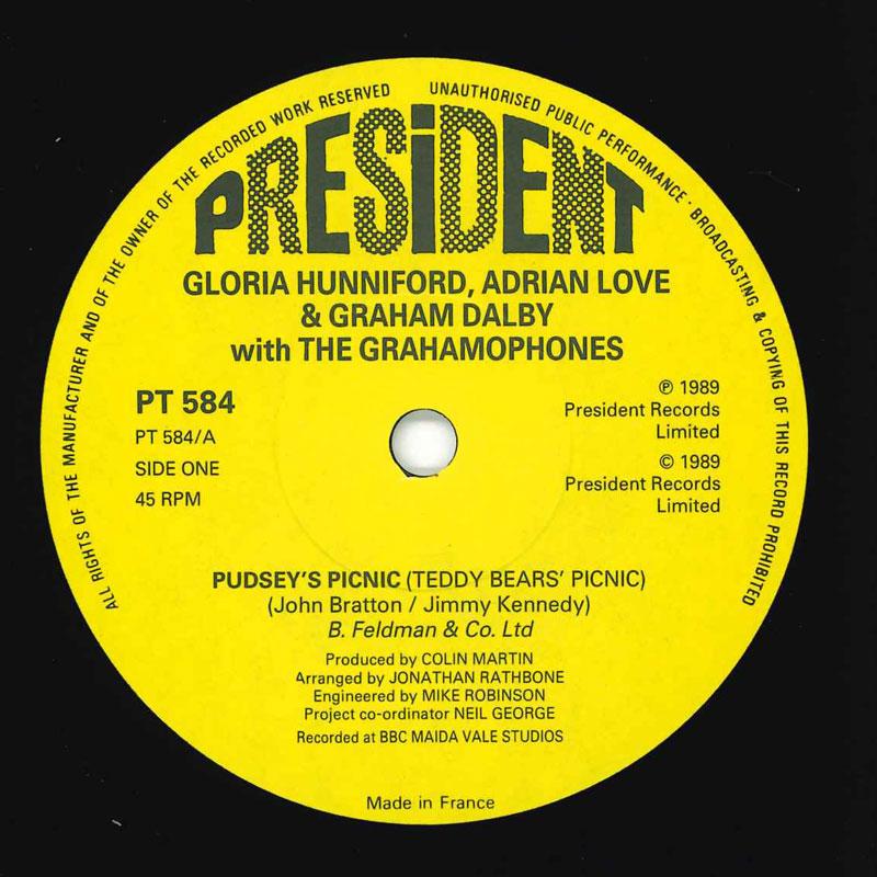

7inch Record GLORIA HUNNIFORD - Pudsey s Picnic PT584 President 1989 UK Pop Used