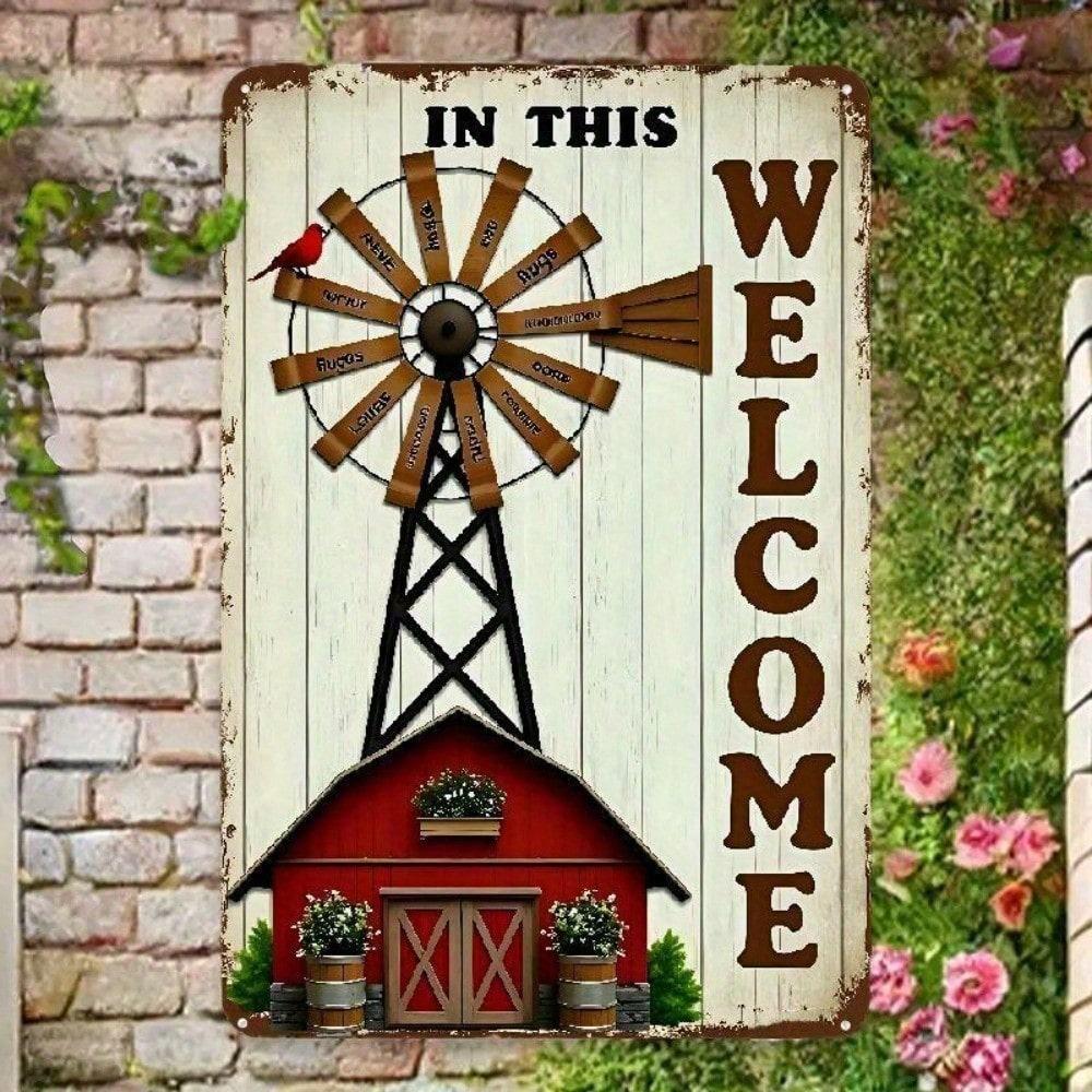 Metal Poster Wall Art, Aluminum Farmhouse Decor, Garage Sign