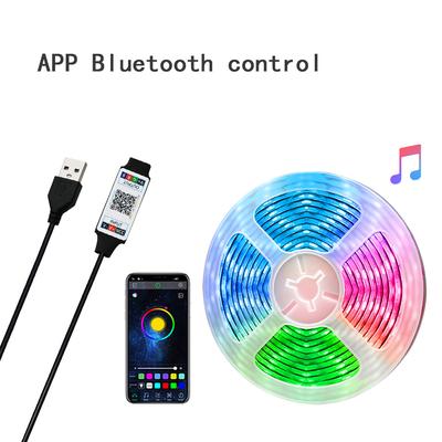 USB RGB LED Şerit Işık APP Bluetooth Kontrolü 2835 SMD Esnek Lamba Bandı TV Arkaplan Işığı Ev Partisi Dekorasyon