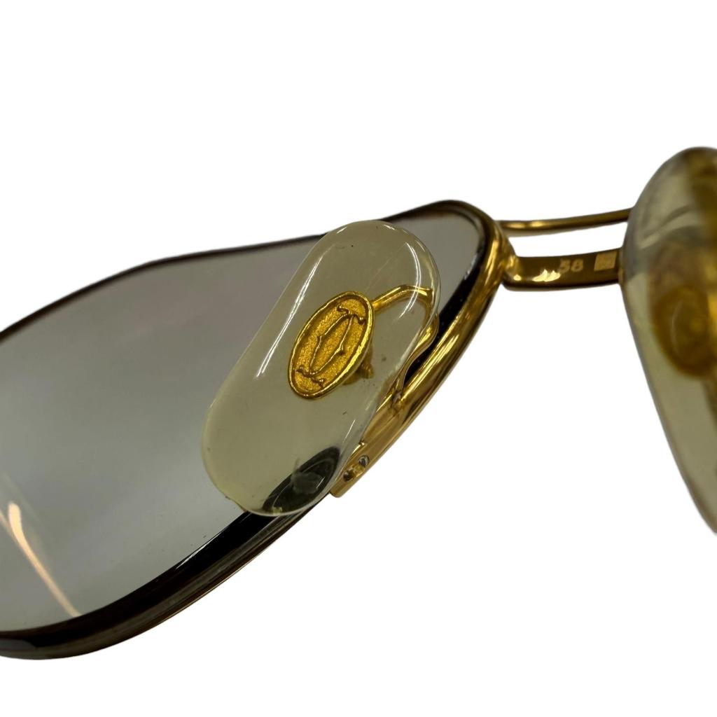 Great Cartier Glasses Trinity Two-bridge Half-rim Gold Mens Used