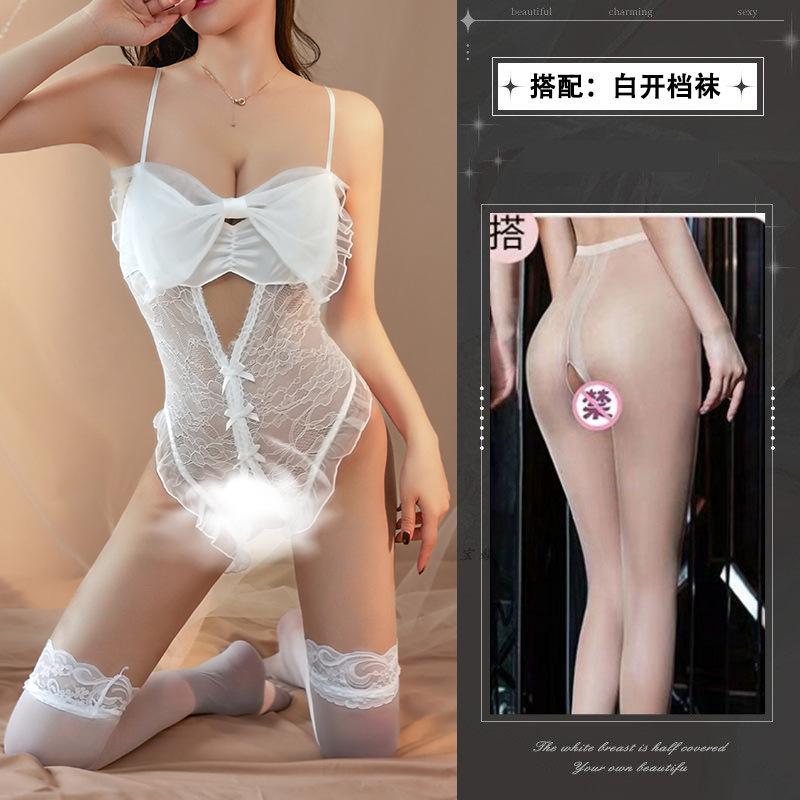 Sexy Lingerie Clothes Small Breasts Open Crotch Women's Uniform Temptation Pajamas Passion Plus Size Suit