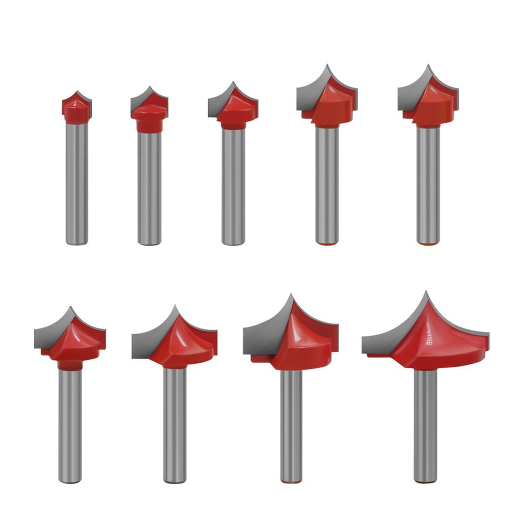 Router Bits Groove Point Cutting Round Edge 6mm Shank 8mm Blade for Woodworking Milling Cutter Tool