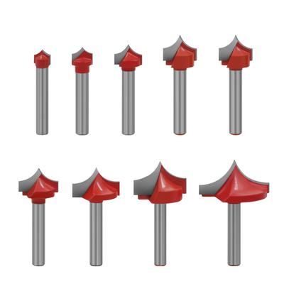 Brocas para Router Ranura Punta Corte Borde Redondo Vástago de 6 mm Hoja de 8 mm para Herramienta Fresadora para Carpintería