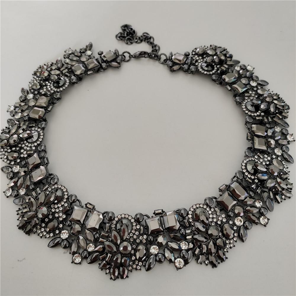 2026 New Fashion Crystal Rhinestones Large Collar Choker Necklace Earrings Women Jewelry Sets Indian Statement Wedding Necklace
