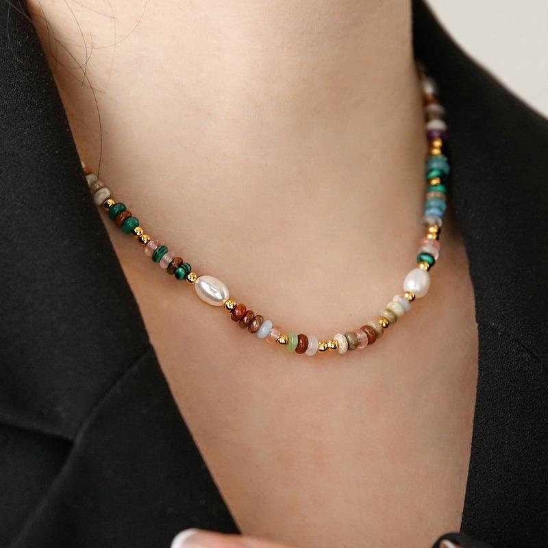 Exclusive, Low-key, Luxurious, Retro Beaded Necklace for Women, Collar Chain, Neck Chain, Gift