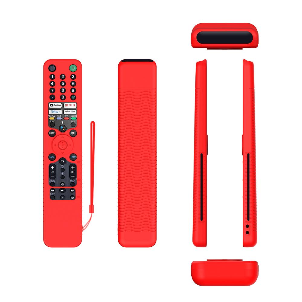 Silicone Remote Case Cover Anti-drop TV Remote Control Cover Shockproof with Lanyard for Sony RMF-TX520U MG3-TX520U Voice Remote