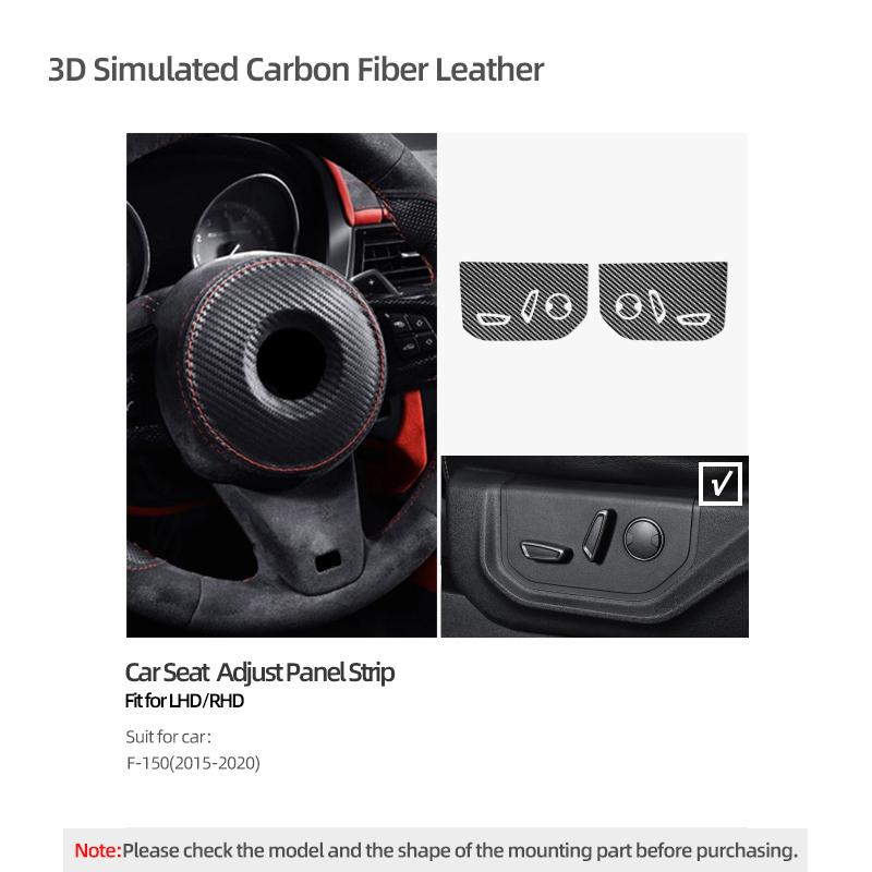 

Betterhumz For Ford F-150 SVT Raptor 2015- Made of Alcantara Auto Seat Adjustment Trim Stickers Car Interior Accessories Carbon Leather