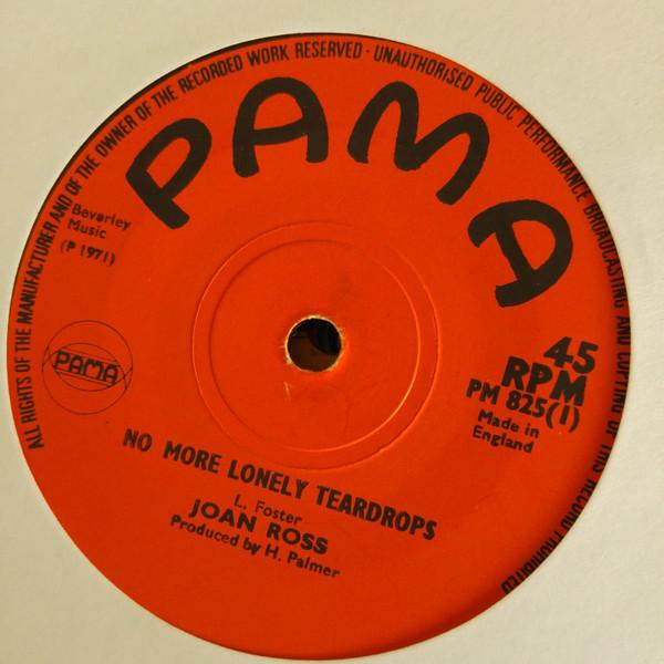 

7inch Record JOAN ROSS No More Lonely Teardrops PM825 Pama Records 1971 Jamaica Reggae Ska Dub Used
