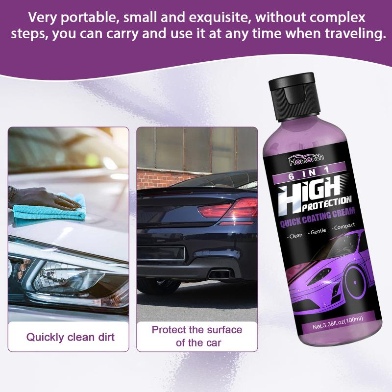 Car Spray Polish 6 in Multi Surface Car Coating Crystal Shield Anti Dust Stain Formula for Interior Exterior