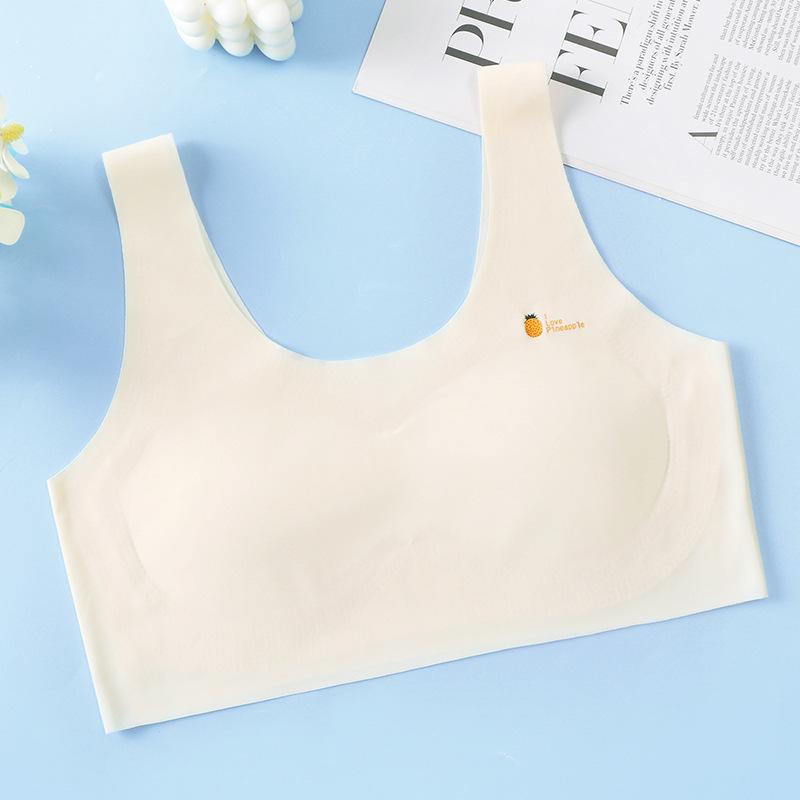 Teen puberty development small vest bra without steel rim splicing comfortable breathable anti-light underwear