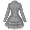 Women Double Breasted Victorian Steampunk Blazer Coat Gothic Tuxedo Tailcoat Jacket with Lace Hem Halloween Wedding Uniform Costume