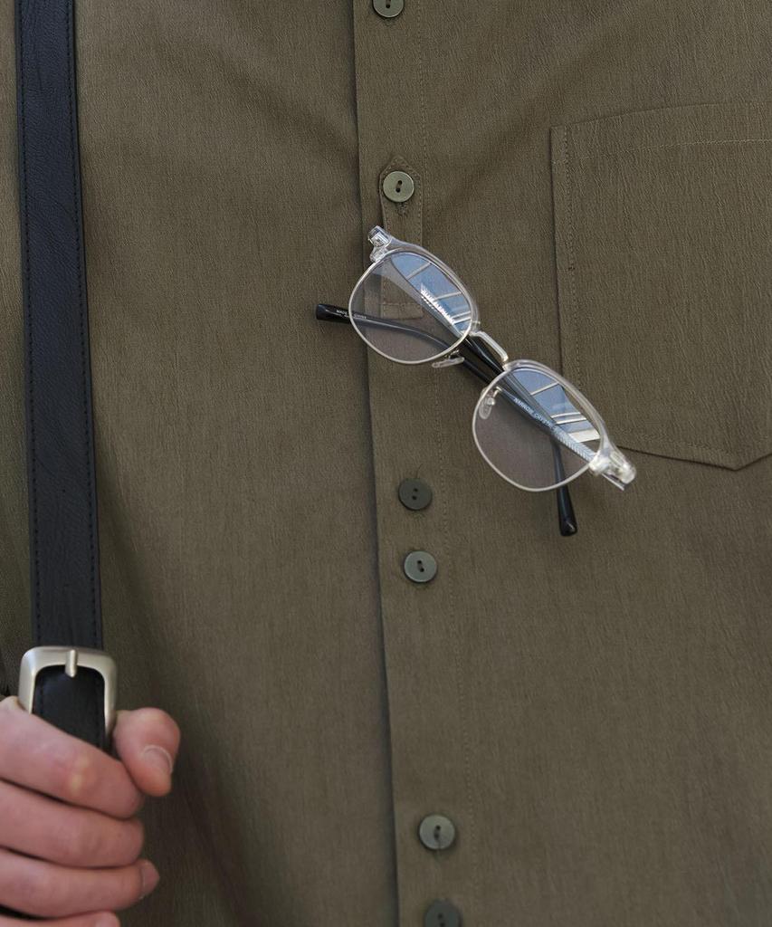 SENTAIR Curved Line Pigment Shirt_Khaki