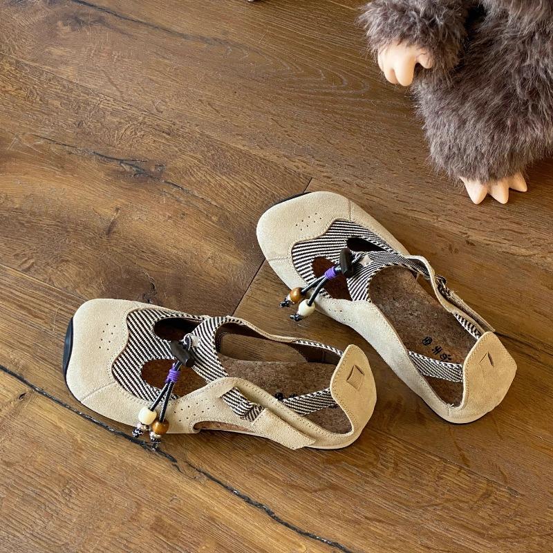 

Летне-осенние новые нишевые сандалии Мэри Джейн женские дышащие балетки женские 40 хаки