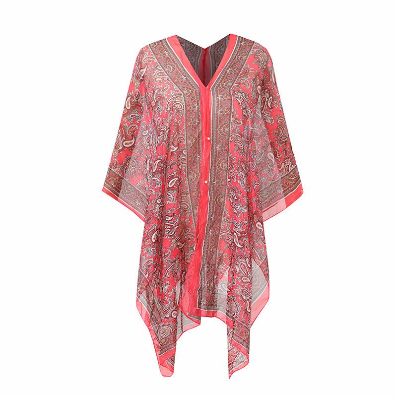 

Летняя шифоновая толстовка с капюшоном, новая одежда для защиты от солнца, женский шелковый шарф, пляжная многоцелевая шаль, длинная большая шаль 96*150cm розы красного