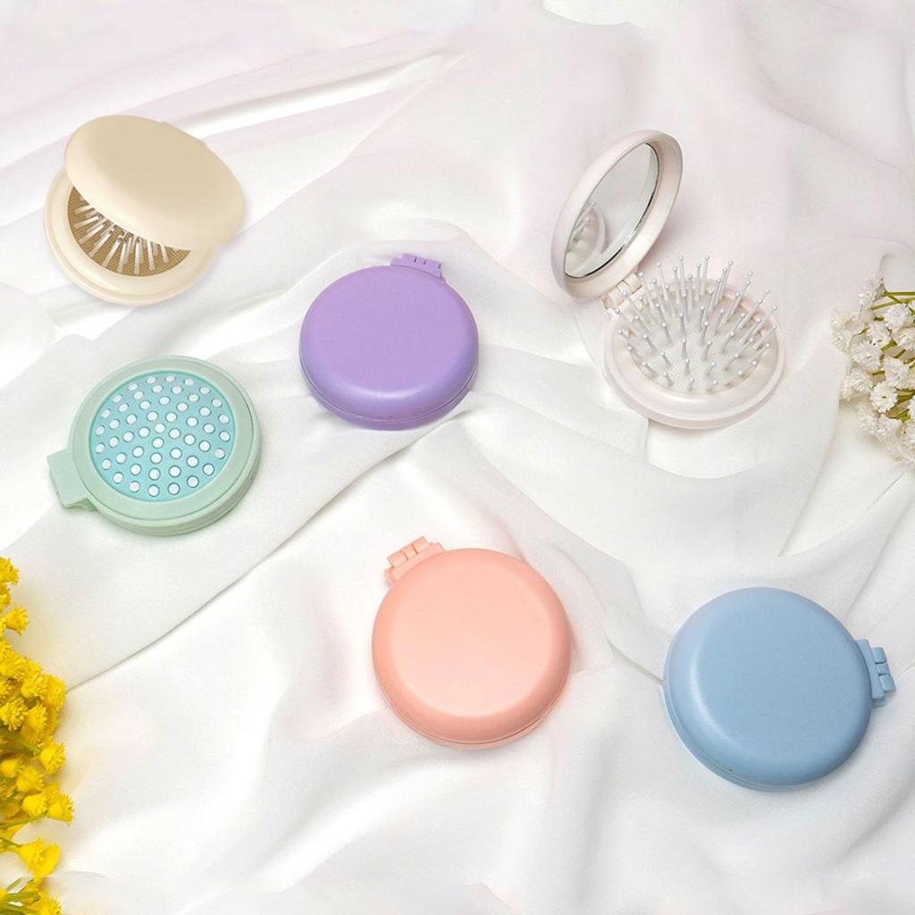 Macaron Mini Brush Hand Mirror
