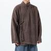 Autumn Traditional Chinese Hanfu Men Long Sleeve Shirt Diagonal Closure Tang Dynasty Ancient Robe Man Inner Wear Taoist Costume