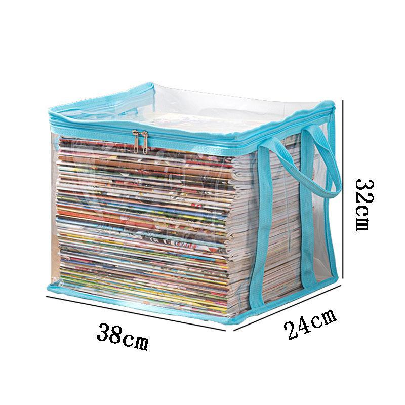 Waterproof PVC Book Storage Box Extra Thick Transparent Desk Organizer for Home Study Student Workspace 1PC