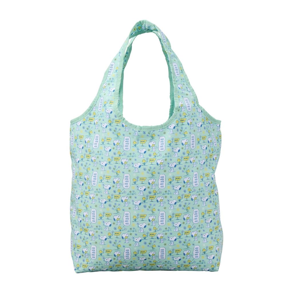 Sifre Foldable Insulated Eco Shopping PEANUTS Mint Flower Bag, & Snoopy, Women's, PN171,