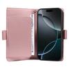 For iPhone 16 Pro Max Case with Multi-Card Holder and Strap PU Leather Phone Cover Stand