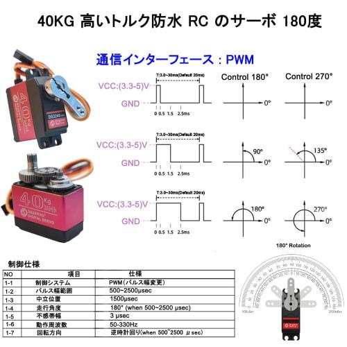 Two High Torque 40KG Digital RC Servo, DS3240MG Stainless Steel Full Metal Gear Waterproof Steering RC Servo for 1/8 and 1/10 Scale Baja RC Cars, Craw