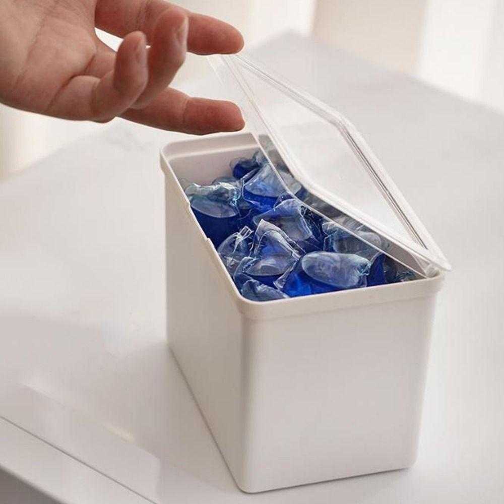 Dust-proof Office Drawer Storage Box Flip Cover Transparent Storage Box  Laundry Room