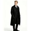Men Black Suit Outfit Long Trench Coat Vest Shirt Tie Gloves Full Set Halloween Carnival Party Cosplay Costume for Adult Men