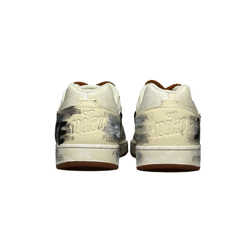 Nike EBERNON Ink, City Desert PU Leather Coverage Abrasion Resistant Low top Skateboard Shoes Unisex Beige Yellow IM3370-121(Team924-)