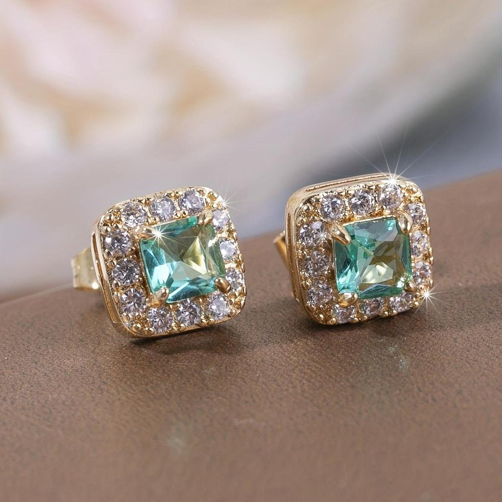 Geometric elegant square earrings for women's wedding engagement party jewelry accessories