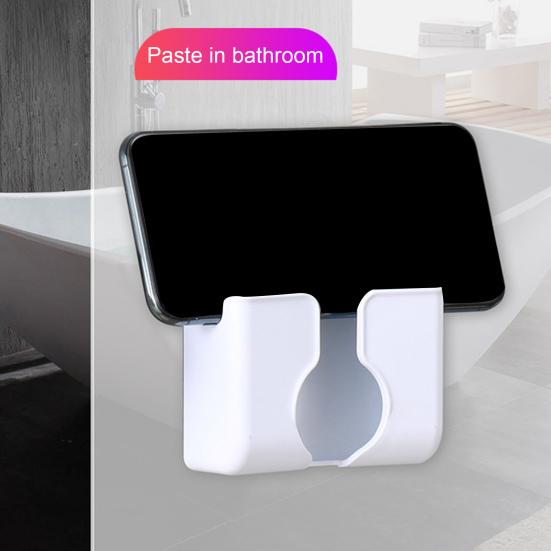 Storage Rack Front Opening Design Bottom Charging Mouth Lightweight Self-adhesive Wall-mounted Phone Charging Bracket Dorm Supplies