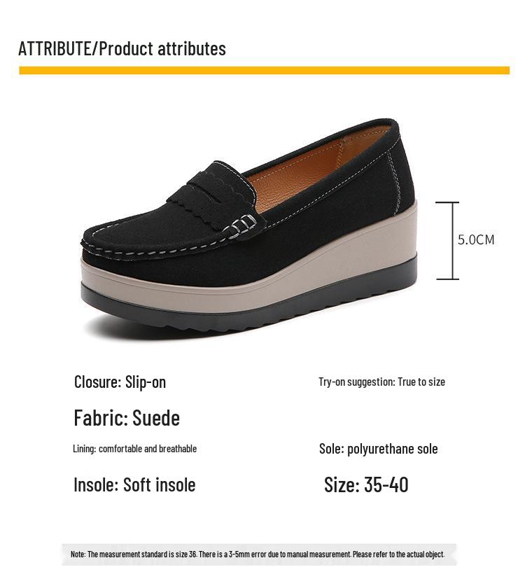 Frühling/Herbst Damen Slipper Plateauschuhe: Größen 35-43, Übergröße, Lässige Mama-Schuhe mit dicker Sohle
