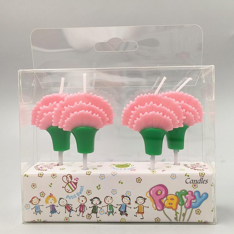 

Креативное украшение для торта на День матери, имитированная свеча-гвоздика, набор свечей для вечеринки с фантазийными цветами на день рождения