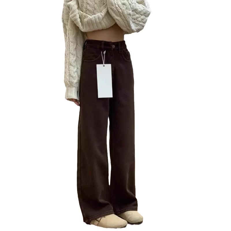 2024 Trendy Hong Kong Style Velvet Jeans: Hip-Hop High Street Rogue Pants