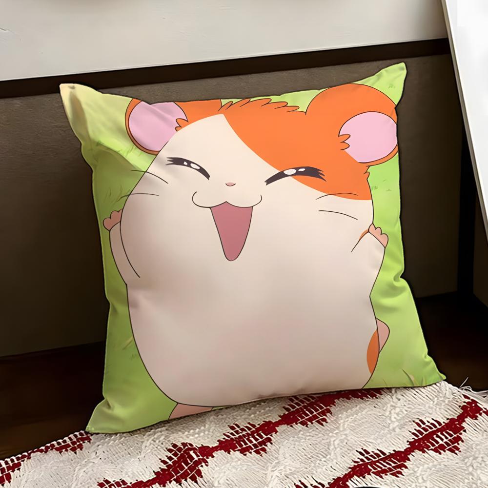 Cute HHamtaro Cushion Cover Reversible Soft Durable Pillow Cover Home  Car MultiScene Use for Daily Comfort