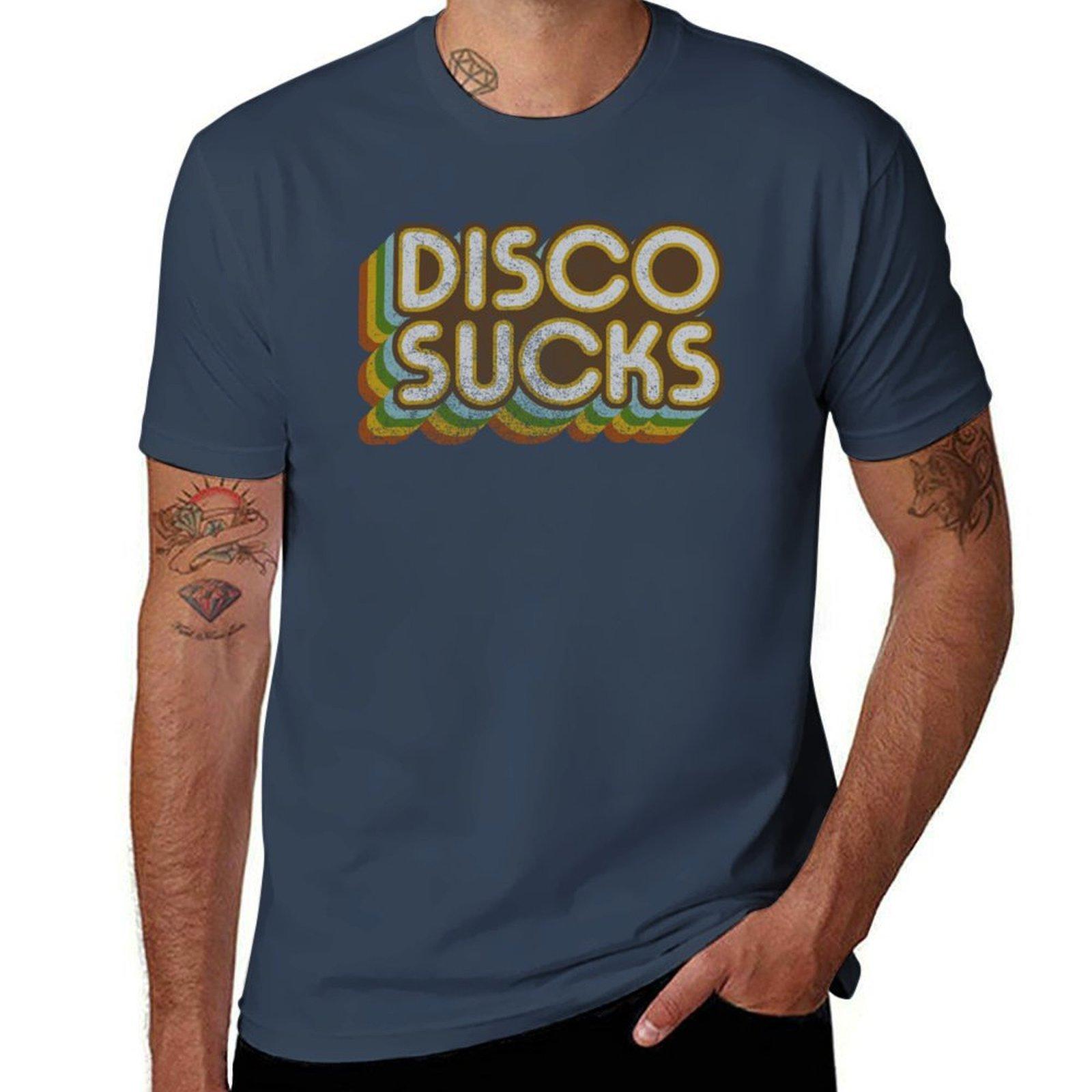 Disco Sucks (Version 2 Faded) Tshirt Plus Size Outdoor Casual Top S